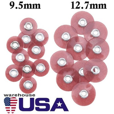 Dental Soflex Coarse Composite Finishing Polishing Discs 9.5/12.7mm/Mandrel