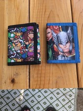 Super Mario Bros And Avengers Tri-Fold Wallet Bundle. Excellent Condition