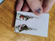 Snowman dangle earrings