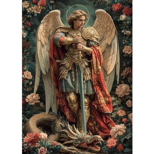 Archangel Michael with Dragon Diamond Painting Kits for Adults, Religious Dia...