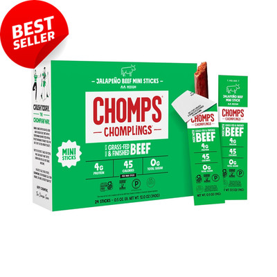 Grass Fed Jalapeno Beef Jerky Sticks 24 Pack Keto Zero Sugar Snack