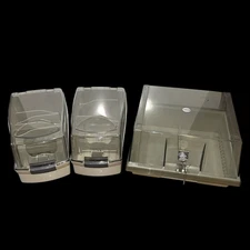 VTG Lot 3 Floppy 3.5 In Disc Storage Containers Latching 30 Disc Has 2 Key Lock