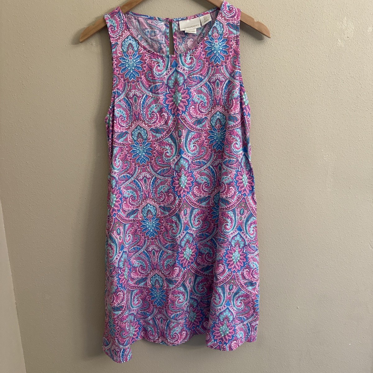 Cynthia Rowley 100% Linen Dress Spring Sleeveless Pockets Resortwear Summer