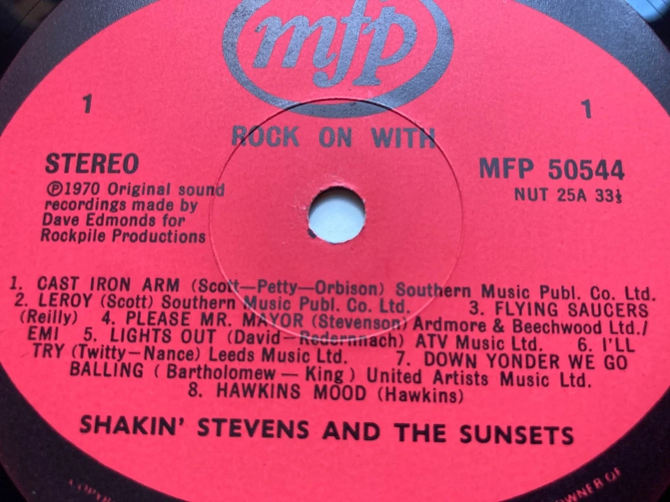 SHAKIN’ STEVENS & THE SUNSETS ORIGINAL VINYL LP - ROCK ON MFP/EMI UKONLYPOST - Image 4 of 4