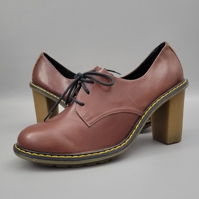 Dr. Martens Jinelle Brown Leather Chunky Heel Platform shoes US 10 _ EU 42 