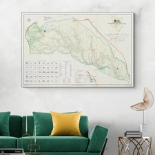 1966 Map of Nairobi Royal National Park – Trails, Rivers & Wildlife Zones Print