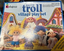 Vintage Early 90s Norfin Troll Village Play Set - Colorforms / See Pics EUC