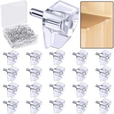 Shelf Support Pegs, 5mm Plastic Shelf Pins, Cabinet Furniture Pegs, 20pcs, Clear