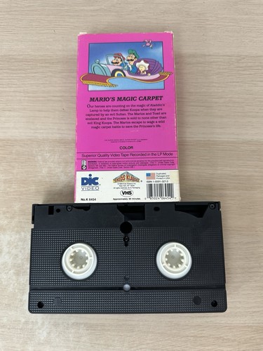 Super Mario Bros Super Show Mario's Magic Carpet VHS Tape Nintendo Vintage 1989 - Foto 2 di 6