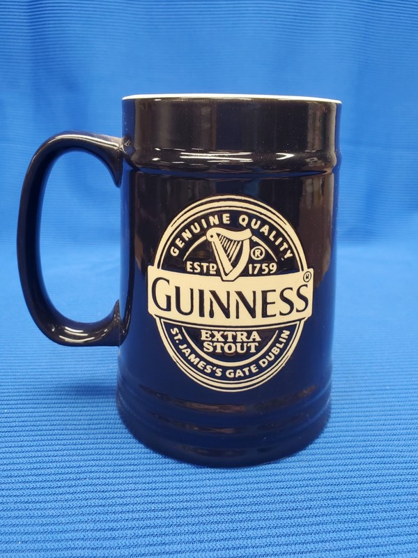 Vintage GUINNESS Extra Stout Mug Stein Textured Printing 5.25" Tall 
