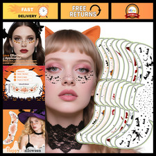 Halloween Party Favors - 9 Pack Black Bat Face Tattoos  Kids Makeup  Games Sup