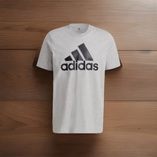 ADIDAS Essentials Men  s Big Logo TEE Grey/ Black M MSRP 30.00