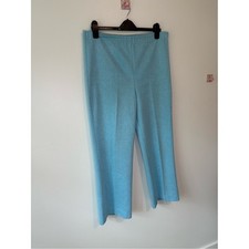 Vintage Light Blue Teal Women's Herringbone Print trousers