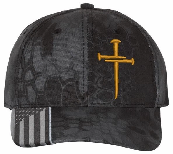 Christian Hats for Men Women Jesus 3 Nail Cross Hat Premium Adjustable Hat/Decal - Image 2 of 4