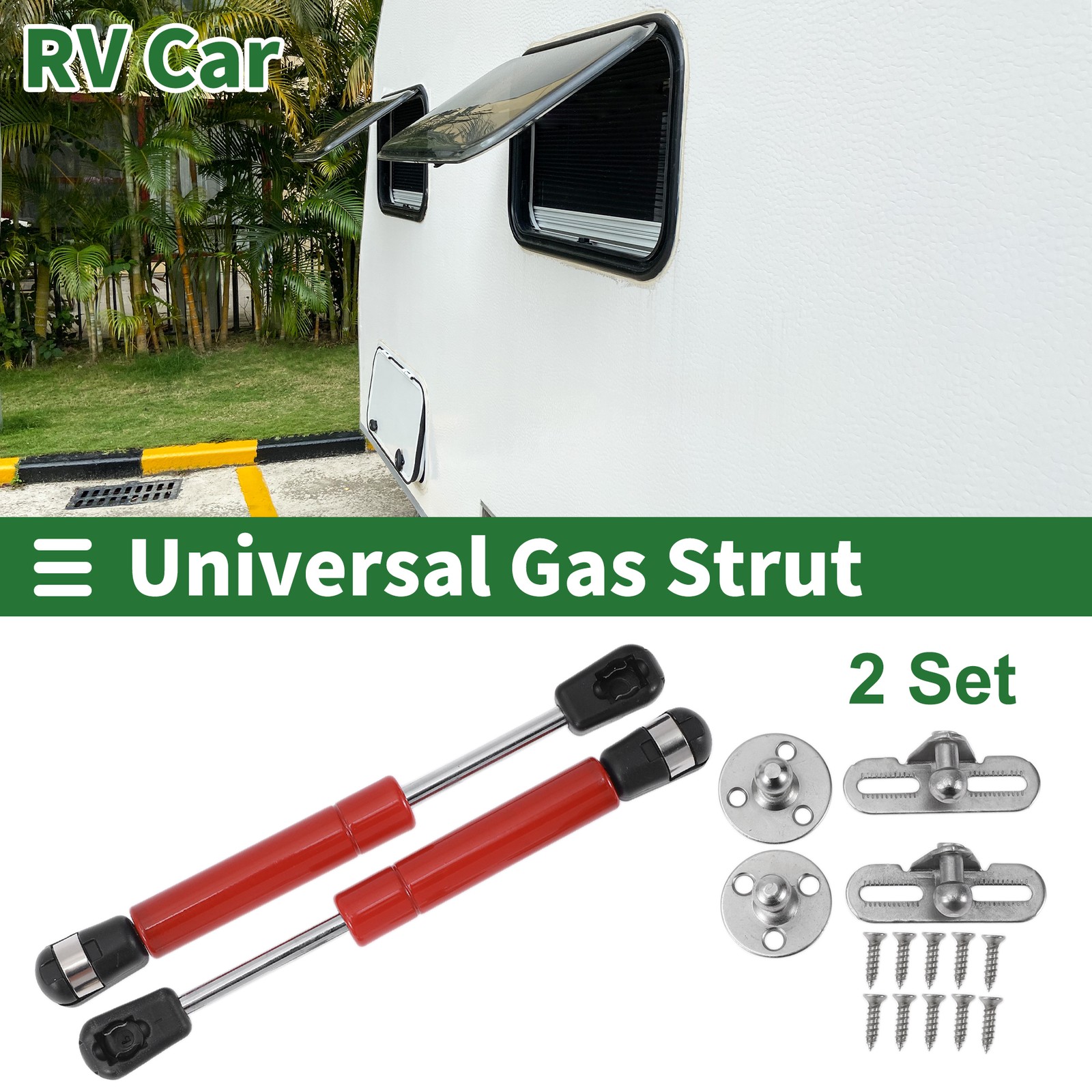 150mm 22N Gas Struts Set - Red Carbon Steel 5.91 Inch 2pc