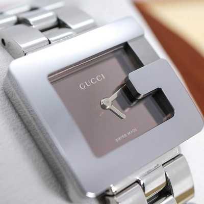 稼働 GUCCI 腕時計 3600L スクエア Gベゼル ステンレス 1404