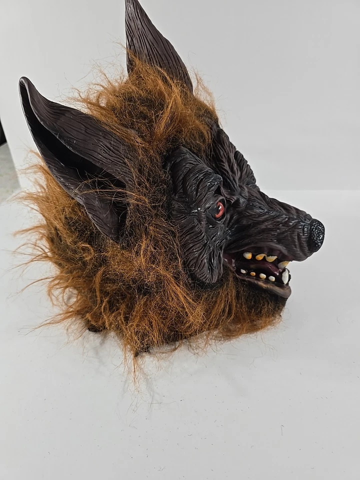 Máscara de hombre lobo adulto látex goma miedo hombre lobo Halloween Foto 4 de 4