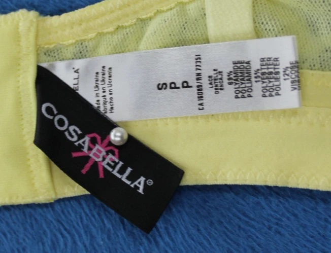 Sutiã Cosabella sem fio sem forro amarelo renda bralette tamanho pequeno #H7726 - Imagem 4 de 4