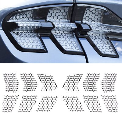 Mustang Mach-E Rear Taillight Honeycomb Vinyl Stickers, Matte Black, 2021-2025