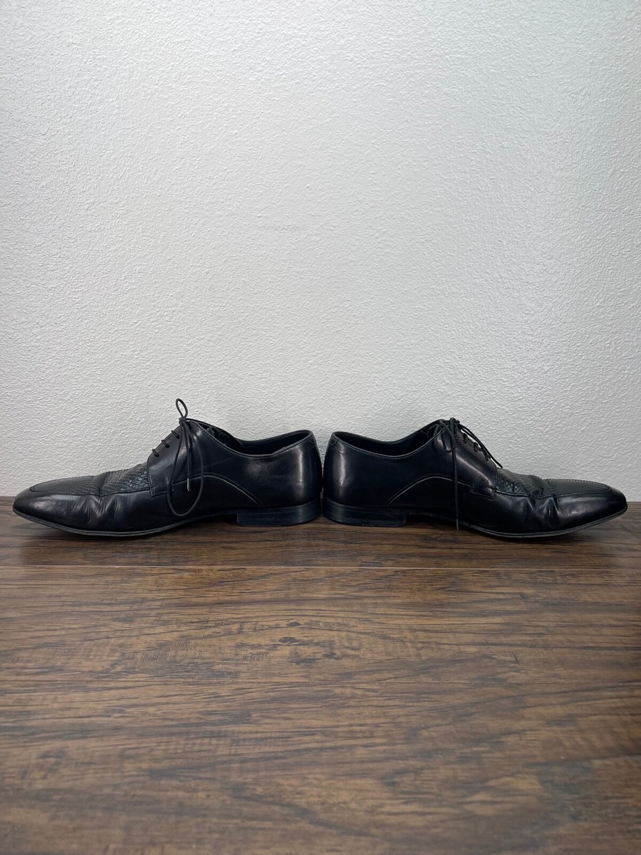 Hugo Boss Men\'s US 8 Black Leather Lizard Embossed Leather Oxfords Italy s-l400.jpg main image 3