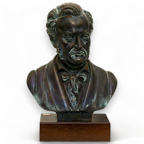 Wagner Bust Table Sculpture In Marble Bronze Effect Wooden Base H 22Cm - Picture 2 of 5