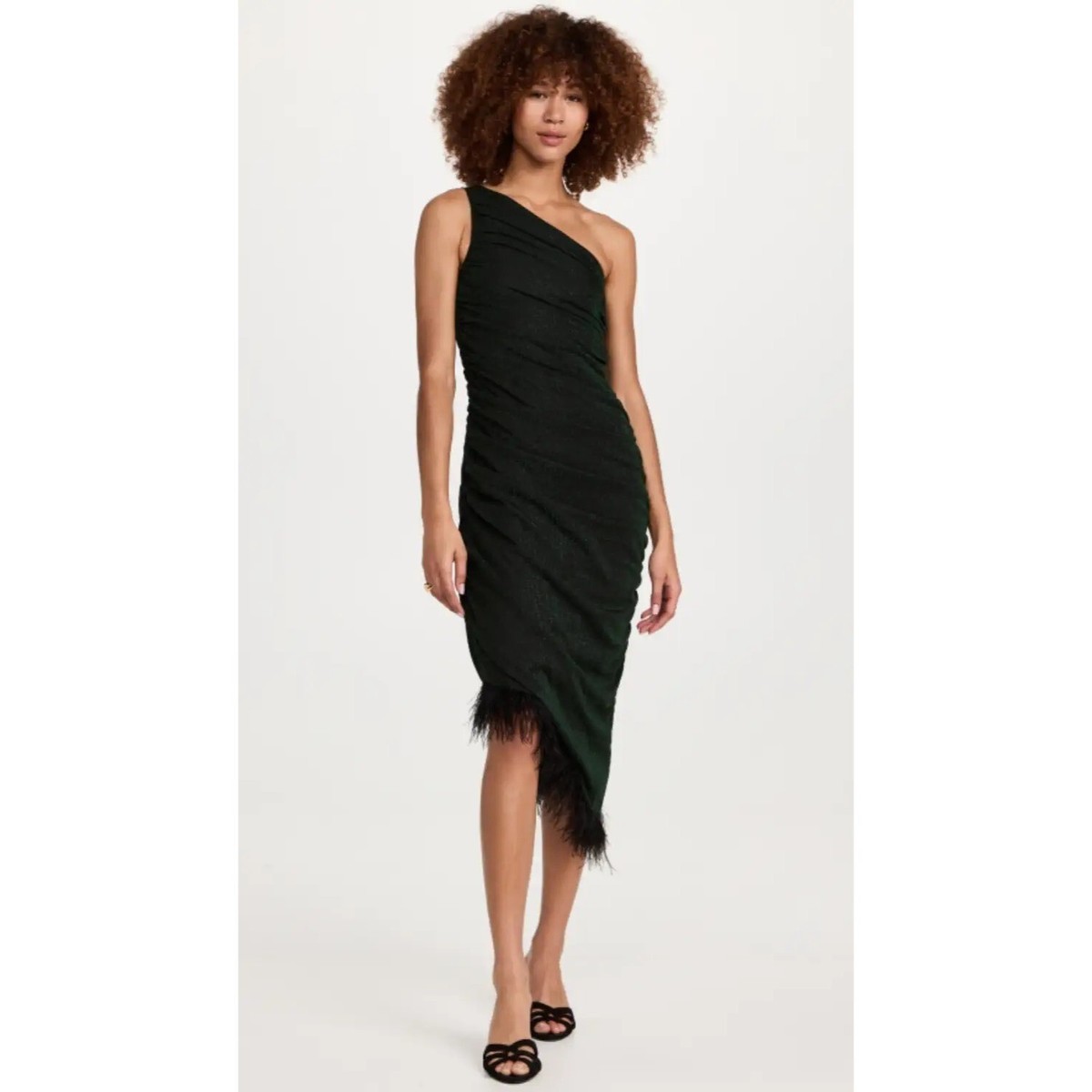 Saylor Hilaria Feather Rib-Knit emerald Midi-Dress Size XS Saylor Hilaria Feather Rib-Knit emerald Midi-Dress Size XS
