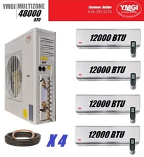 48000 BTU 4 Zone YMGI Ductless Mini Split AC Heat pump 12K+12K+12K+12K