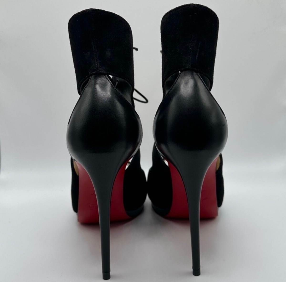 EU40 Christian Louboutin ハイヒール 黒/赤 423A Christian Louboutin CAMPANINA SIZE 38 Women 120 Black Suede
