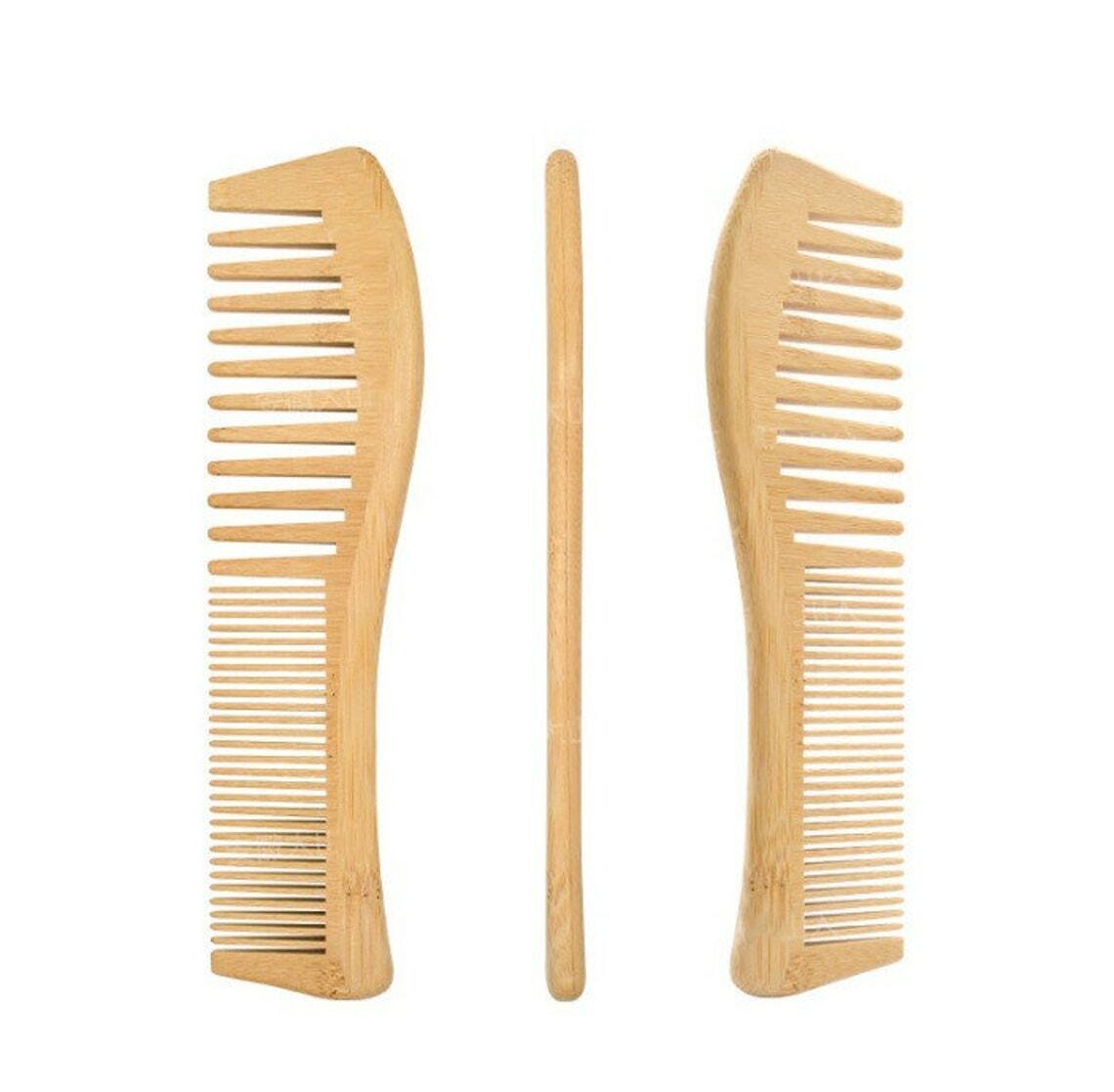 Customize Logo-Bamboo Wood Comb two kind tooth Beard Care Comb women hair brush