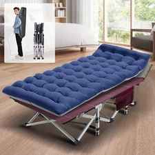MOPHOTO Camping Cot Folding Cot Bed Oxford Wide Sleeping Cot W/Carry Bag,Cushion