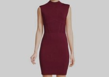 Guess Women's Red Bandage Sweater Knit Bodycon Dress Size M
