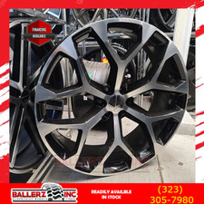 28 Snowflake Gloss Black-machine Wheel And Tire Package Chevy-gmc