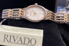 Rivado Damenuhr massiv Titan oval 23mm Desgner Schmuckuhr mit Zirkonia