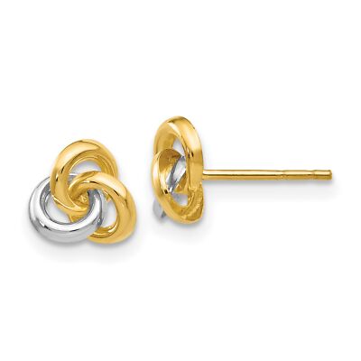 Ohrringe 14 Karat bicolor Gold Dreifaltigkeitsknoten