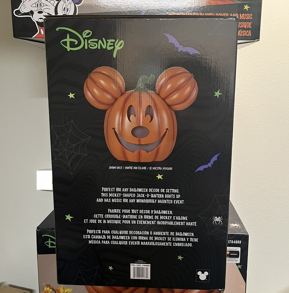 Disney Costco Mickey Pumpkin Light Up Music Jack O Lantern Halloween ...