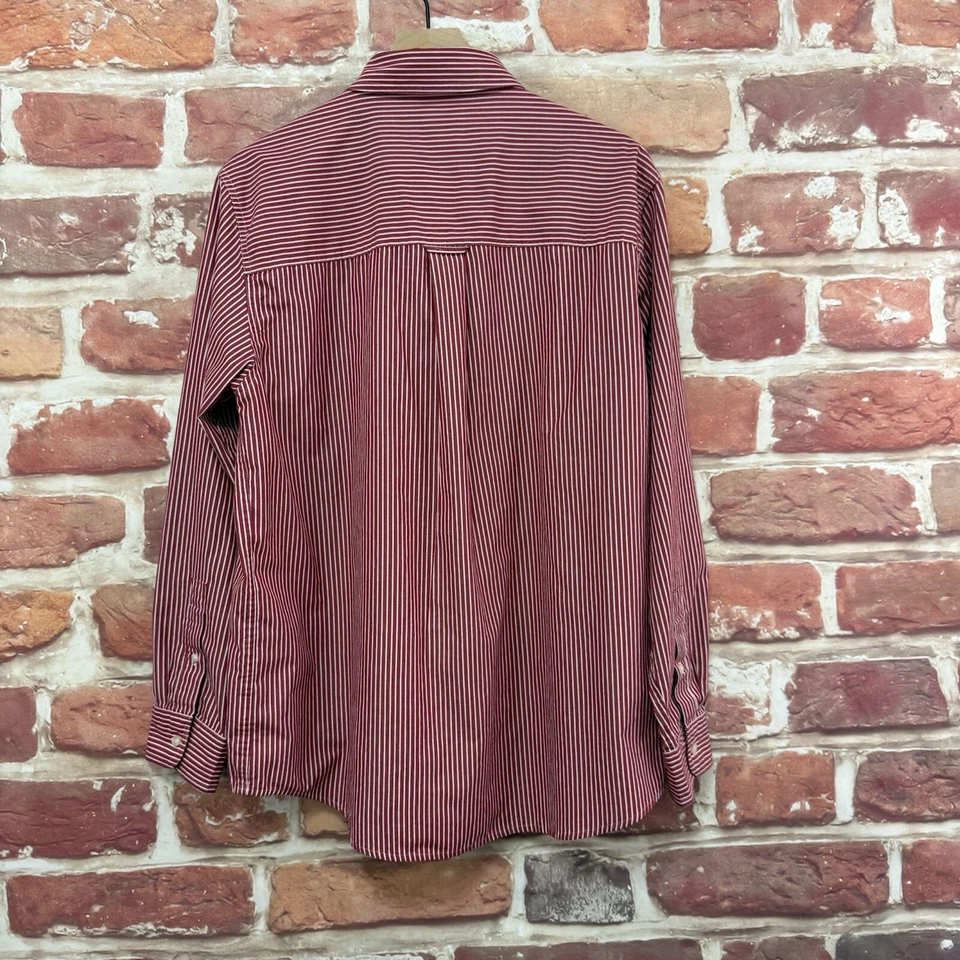 Ralph Lauren Chaps Shirt Mens Large Red White Striped Casual Button Front - Image 4 of 4