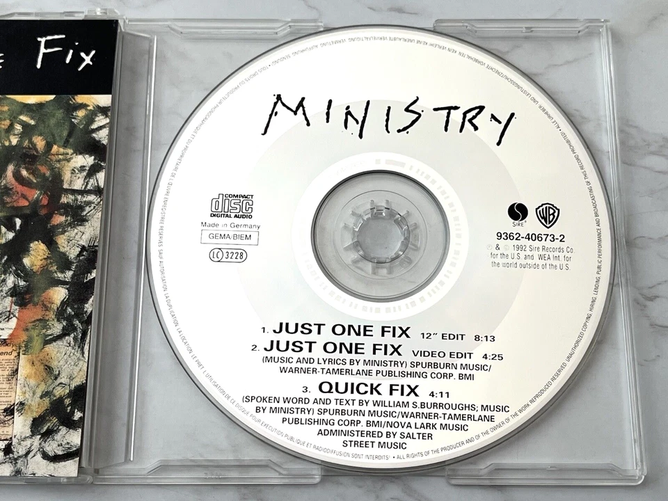 Ministry Just One Fix CD Single GERMANY IMPORT! 1992 Sire 9362-40673-2 RARE! OOP Foto 2 de 4