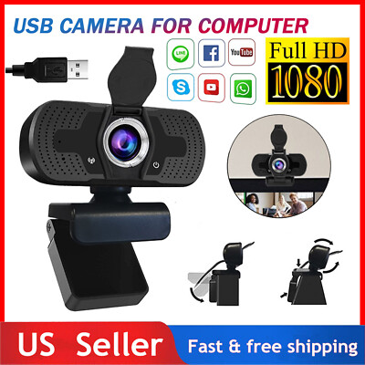 1080P Full HD USB Webcam for PC Desktop & Laptop Web Camera with Microphone/FHD