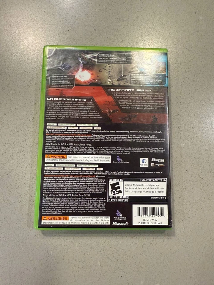 Supreme Commander (Microsoft Xbox 360, 2008) Very Good Condition - Image 4 of 4