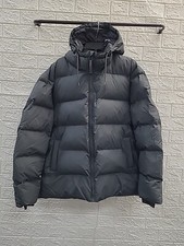 New Rains Hooded Puffer Jacket In Slate Size Large