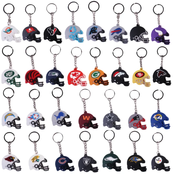 Llaveros de casco con logotipo de equipo de fútbol americano 2D/3D Foto 4 de 4