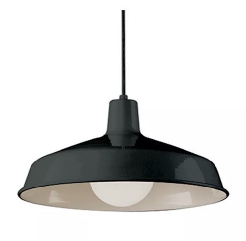 Trans Globe Vintage 15 Inch Factory Pendant Black - 1100 BK - Picture 2 of 3