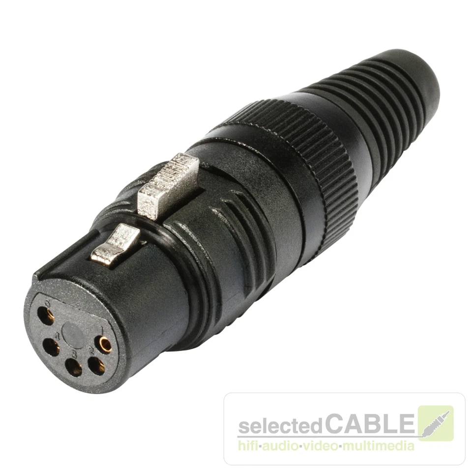 HICON HI-X5CF-G Connecteur XLR Femelle 5 Pôles Câble Ø 2,0-8,5mm Noir - Photo 1/1