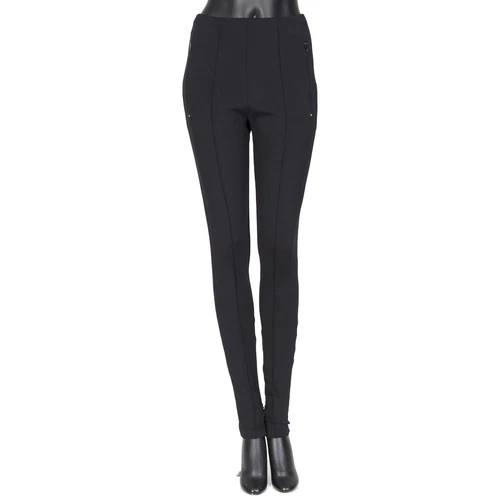 BALENCIAGA 795$ Pants Leggings - Zip Pockets, Black Stretch