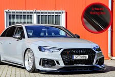 Frontspoiler Cuplippe Splitter mit Wing aus ABS für Audi RS4 B9 ABE Schwarzglanz