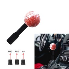 Universal Jdm Orange Marble Round Ball Manual Stick Gear Shift Knob Shifter 17cm