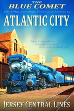 Atlantic City New Jersey Central Railroad Blue Comet Train Poster Art Print 442