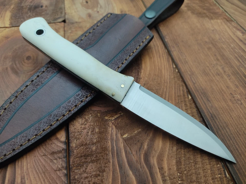 Custom Handmade 1095 Steel Scandi Grind Bushcraft Camping Survival Hunting Knife - Image 4 of 4