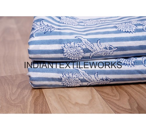 Indian Hand Block Flower Print Cotton Fabric 5 TO 25 Yard Shirt Material - Picture 3 of 6