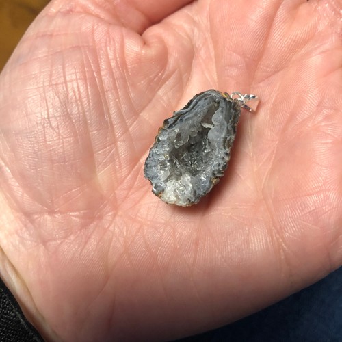 Agate Quartz Slice Druzy Geode Stone Pendant Necklace Reiki Jewelry, Pick Number - Picture 10 of 40